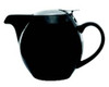 SERVICE IDEAS TPCV16BL TEAPOT 16 OZ OVAL CERAMIC BLK