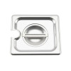 BROWNE FOODSERVICE 575569 COVER STEAM PAN 1/6 SZ NOTCHED 18/8 SS