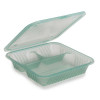G E T ENTERPRISES EC-16-JA CONT FOOD 3 COMP FLAT TOP 9X9" POLY JADE