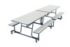 AMTAB MANUFACTURING QUICK-MBT12-GNBB TABLE RECT W/BENCH MOBILE 30" GRAY/BLK