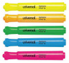 UNIVERSAL UNV08860 DESK HIGHLIGHTER,FLUORESCENT COLORS,5/ST