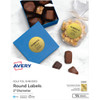 AVERY 22831 PEEL LABELS, 2" DIA., GOLD FOIL, 96/PACK