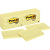 3M 635YW 3M  POST-IT NOTES, LINED, 100 SH/PAD, 3"