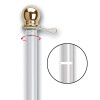 VALLEY FORGE FLAG CO 60735 5FT 2PC WHITE SPINNING POLE