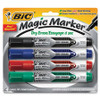 BIC CORPORATION GELITP41AST MARKER,DRYERASE,CHISEL,4PK