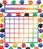 TEACHER CREATED RESOURCES 4773 COLORFUL PAW PRINTS INCENTIVE CHART5 1/4