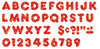 TREND ENTERPRISES, INC. T-1614 READY LETTERS 4 CASUAL RED SPARKLE