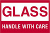 TAPE LOGIC DL1065 2" X 3" - "GLASS - HANDLE WITH CARE" LAB