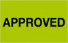TAPE LOGIC DL1153 1 1/4" X 2" - "APPROVED" (FLUORESCENT GR