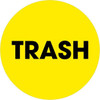 TAPE LOGIC DL1275 2" CIRCLE - "TRASH" FLUORESCENT YELLOW L