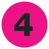 TAPE LOGIC DL6772 2" CIRCLE - "4" (FLUORESCENT PINK) NUMBE
