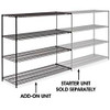USC H-1752-63A BLACK WIRE SHELVING ADD-ON UNIT - 72 X 2