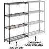 USC H-2421-54A BLACK WIRE SHELVING ADD-ON UNIT - 36 X 1