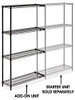 USC H-2421-63A BLACK WIRE SHELVING ADD-ON UNIT - 36 X 1