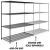 USC H-2428-86A BLACK WIRE SHELVING ADD-ON UNIT - 72 X 3