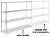 USC H-2943-63A CHROME WIRE SHELVING ADD-ON UNIT - 72 X 