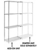 USC H-2940-86A CHROME WIRE SHELVING ADD-ON UNIT - 36 X 