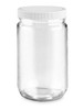 USC S-19316P-W STRAIGHT-SIDED GLASS JARS - 32 OZ, WHITE
