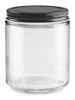 USC S-17983M-BL STRAIGHT-SIDED GLASS JARS - 8 OZ, BLACK 