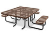 USC H-2671BR ADA METAL PICNIC TABLE - 46" SQUARE, BRO