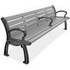 USC H-8720GR PLAZA BENCH - 8', GRAY