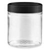 USC S-17982P-BL STRAIGHT-SIDED GLASS JARS - 4 OZ, BLACK 