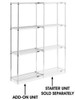 USC H-8024-72A CHROME WIRE SHELVING ADD-ON UNIT - 30 X 