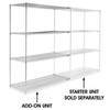 USC H-6762-96A CHROME WIRE SHELVING ADD-ON UNIT - 72 X 