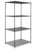 USC H-3766-96 BLACK WIRE SHELVING UNIT - 48 X 36 X 96"