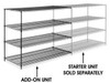 USC H-6750-54A BLACK WIRE SHELVING ADD-ON UNIT - 72 X 3
