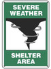 USC S-21755P "SEVERE WEATHER SHELTER AREA" SIGN - PLA
