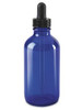 USC S-20039BLU GLASS DROPPER BOTTLES - 4 OZ, BLUE
