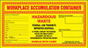 ACCUFORM SIGNS MHZW22PSP HAZARDOUS WASTE LABEL 6-1/2 IN H PK 25