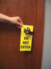 ACCUFORM SIGNS TAD836 DOOR KNOB HGR TAG 9 X 4 IN BK/YEL PK10