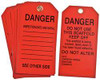 BRADY SPC ABSORBENTS 89018 DANGER TAG 7 X 4 IN BK/R MET 3/8 IN PK10