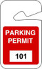 BRADY SPC ABSORBENTS 96271 PARKING PERMITS,REARVIEW,101-200,WHT/RED