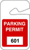 BRADY SPC ABSORBENTS 96276 PARKING PERMITS REARVIEW WHT/RED PK 100