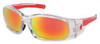 CREWS SR14R SAFETY GLASSES FIRE MIRROR CLEAR FRAME