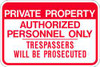 ZING ENTERPRISES, LLC 2495 SIGN PRIVATE PROPERTY 12 X 18 HIP