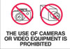 ZING ENTERPRISES, LLC 2738 SIGN CAMERAS PROHIBITED 10X14 ALUMINUM