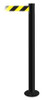 TENSABARRIER 889F-33-33-STD-NO-D4X-C FIXED BARRIER POST WITH BELT BLACK