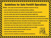 ACCUFORM SIGNS PST761 POSTER GUIDELINES FOR FORKLIFT 18 X 24