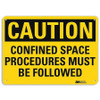 LYLE U4-1143-RA_10X7 SAFETY SIGN CONFINED PROCEDURES 7IN.H