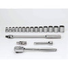 WILLIAMS WSS-18HF 1/2 DR SKT/TOOL SET, 6-PT, 18-          