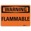 LYLE U6-1089-RA_14X10 WARNING SIGN FLAMMABLE BLCK/ORANGE 10INH