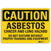 LYLE U4-1056-RA_14X10 SAFETY SIGN ASBESTOS CANCER 10IN.H