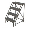 TRI-ARC KDSR004242 ROLLING LADDER 4 STEP STEEL SERRATED