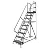TRI-ARC KDSR109246-D3 ROLLING LADDER 9 STEP STEEL PERFORATED