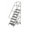 TRI-ARC KDED107242 ROLLING LADDER,7 STEP,STEEL,SERRATED