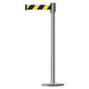 TENSABARRIER 890U-3P-3P-3P-MAX-NO-D4X-C SLIMLINE POST BLACK WITH YELLOW STRIPE